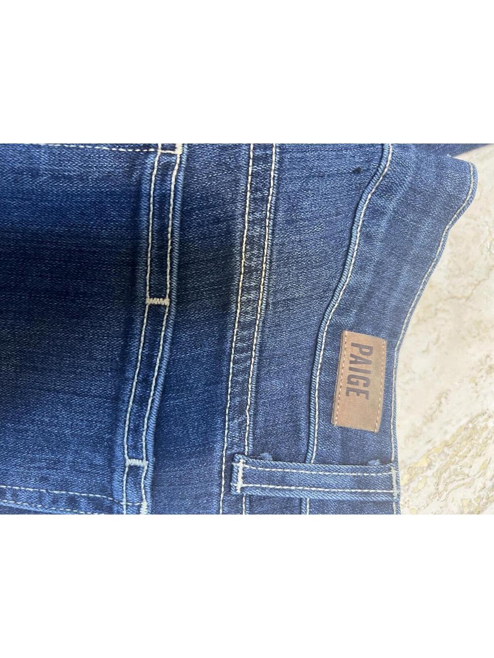 Paige Hoxton Ankle High Rise Skinny Stretch Jeans in Dark Blue Size 27 - Picture 10 of 14